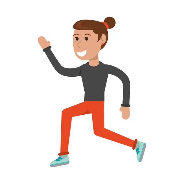 Atleet vrouw Running cartoon geïsoleerd — Stockvector