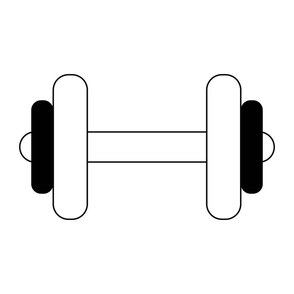 Gym utrustning Dumbell isolerad svart och vit — Stock vektor