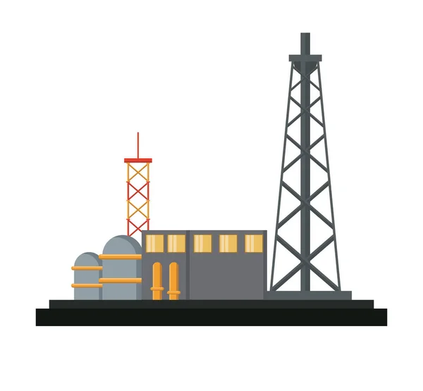 Fábrica de máquinas de petróleo — Vetor de Stock