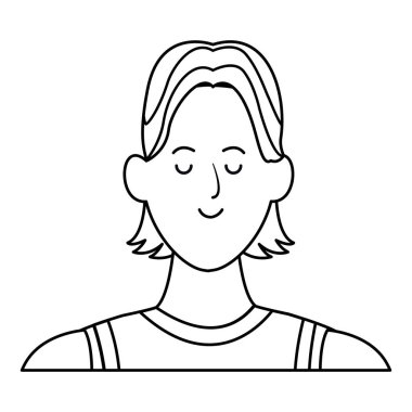 adam portre avatar çizgi film karakteri siyah beyaz