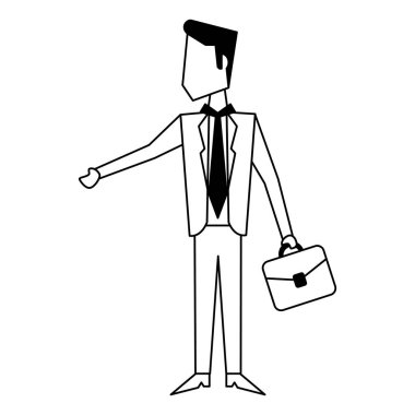 Executive işadamı avatar siyah beyaz