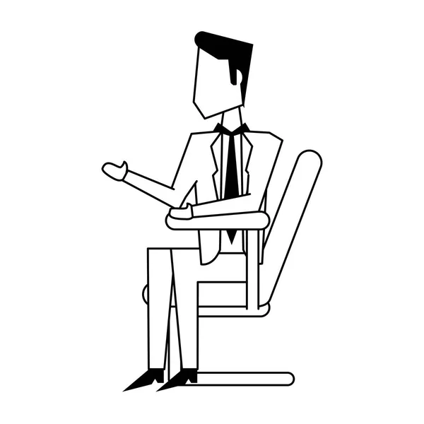 Виконавча бізнес-леді аватар в чорно-білому — стоковий вектор