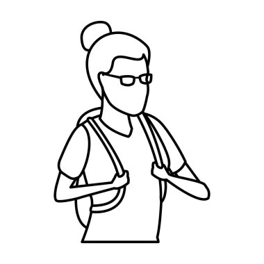 Sırt çantası avatar ile kadın