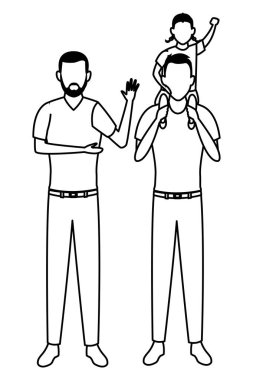 çocuk avatar çizgi film karakteri siyah beyaz erkekler