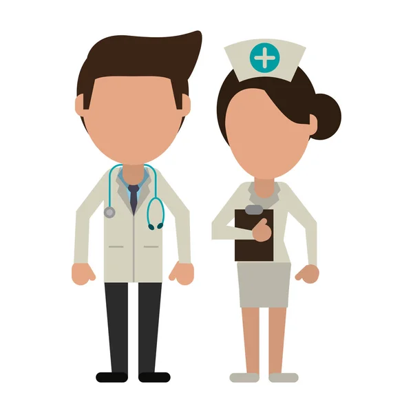 Avatar de trabajo en equipo médico — Vector de stock