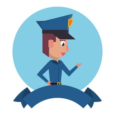 Polis ve boş kurdele afişi