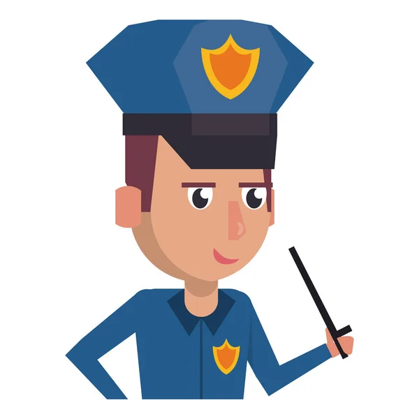 Polis profili karikatür — Stok Vektör