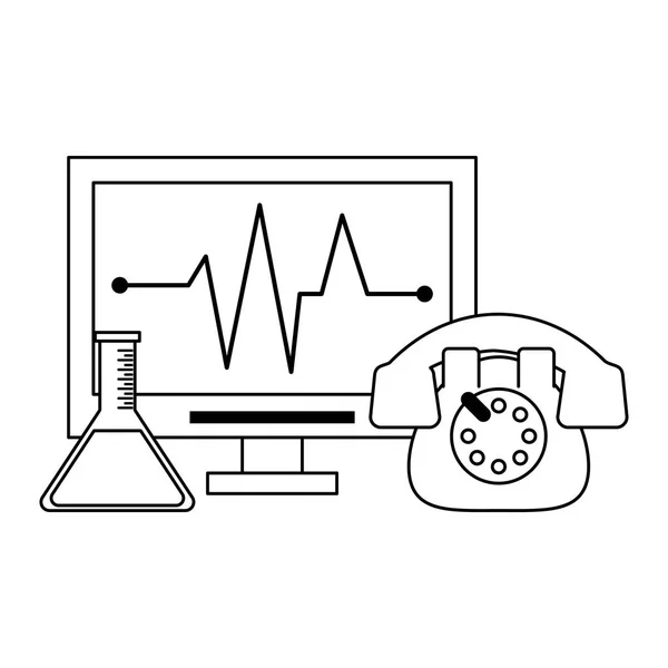 Attrezzature mediche in bianco e nero — Vettoriale Stock