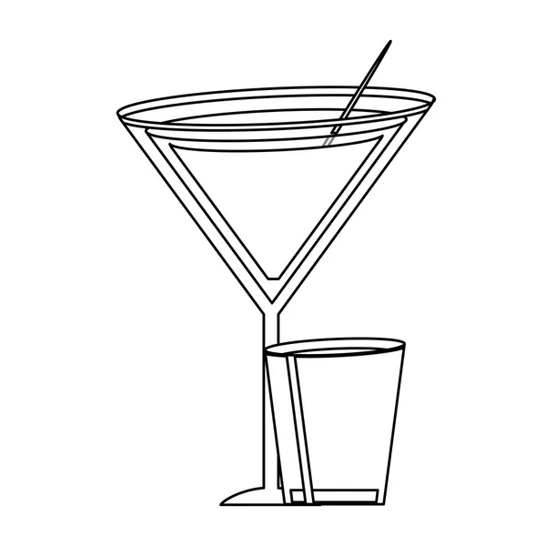 Cocktail en shot — Stockvector