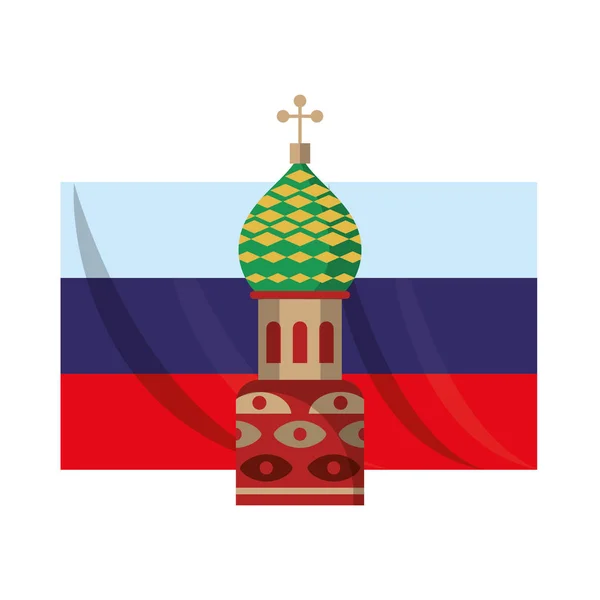 Flaga Rosji z Kremlem — Wektor stockowy