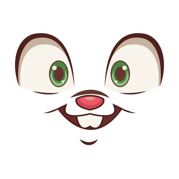 Bunny ansikte Emoji — Stock vektor