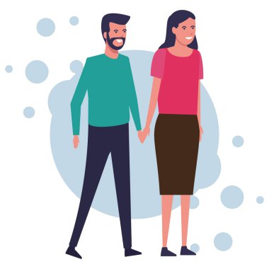 Genç çift çizgi film