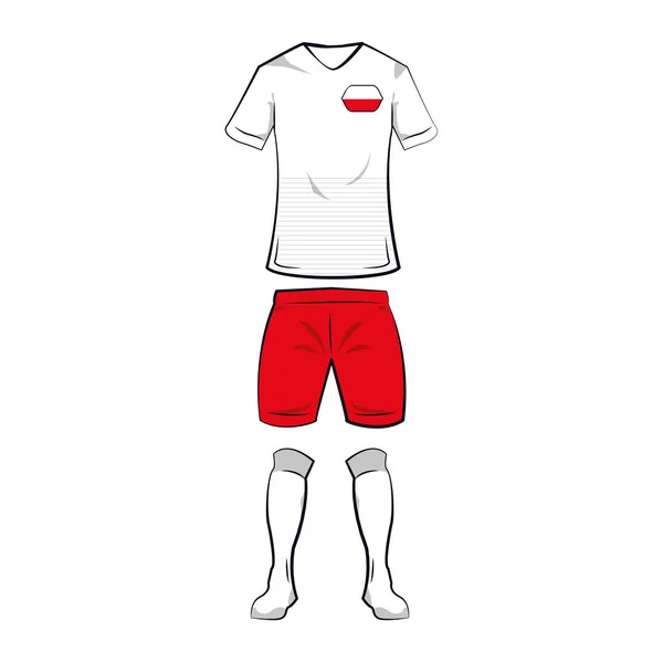 Polonia camiseta de fútbol — Vector de stock