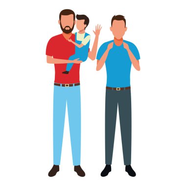 çocuk avatar çizgi film karakteri ile erkekler