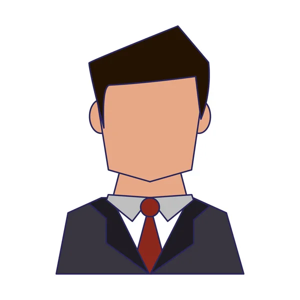 Hombre de negocios avatar perfil sin rostro líneas azules — Vector de stock