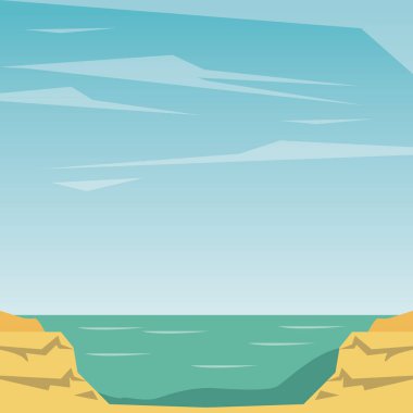 Beachscape sahne karikatür