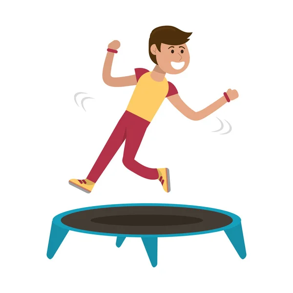 Atleet springen in trampoline — Stockvector
