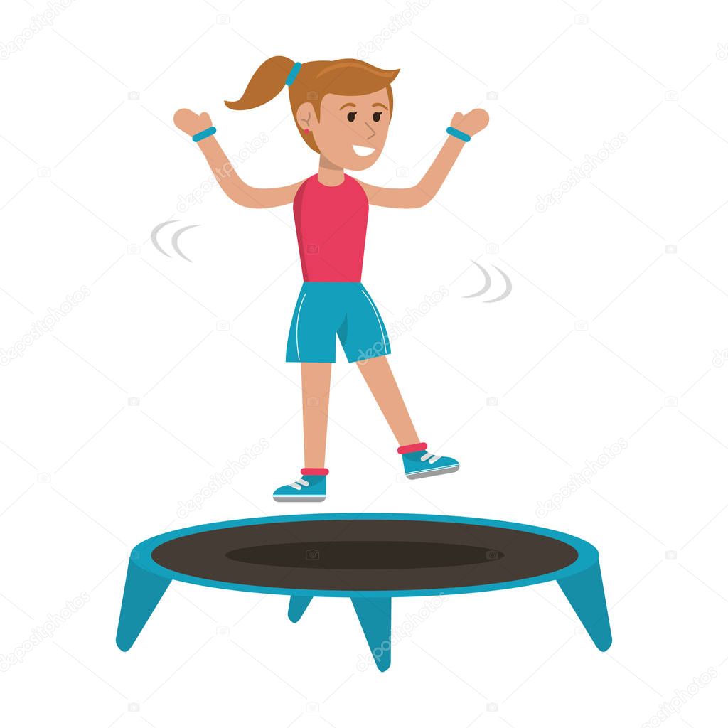 Athlete jumping in trampoline