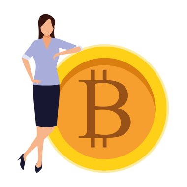 kripto para birimi ile iş kadını