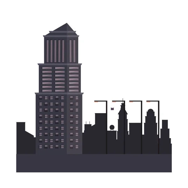 Edificios urbanos aislados — Vector de stock