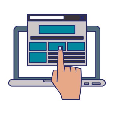 Alışveriş mavi hatları tarama Dizüstü web sitesi