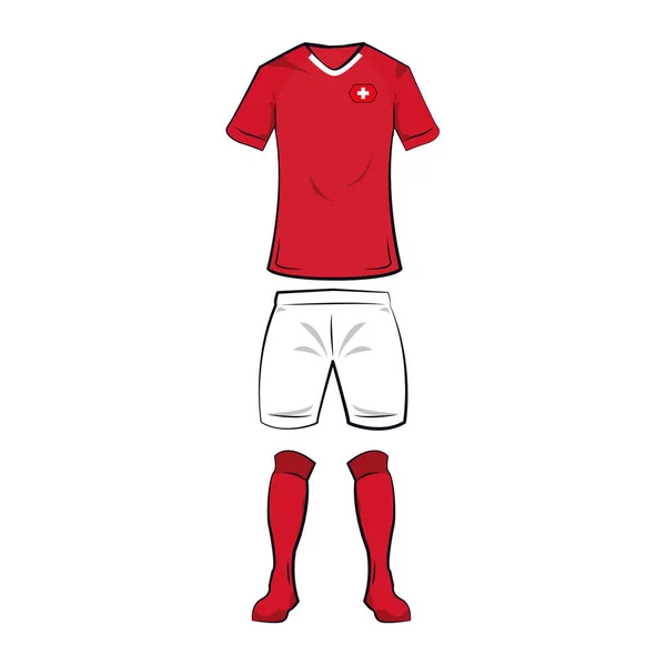 Ελβετικό ποδόσφαιρο μπλουζάκι — Διανυσματικό Αρχείο