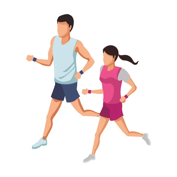Fitness par kör avatar — Stock vektor