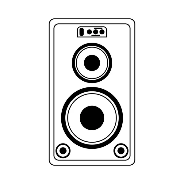 Altavoz de música de fiesta con bajo en blanco y negro — Vector de stock