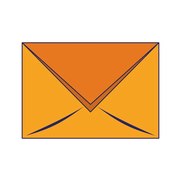 Símbolo de envelope de email linhas azuis isoladas —  Vetores de Stock