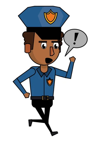 Rendőrtiszt rajzfilm színes — Stock Vector