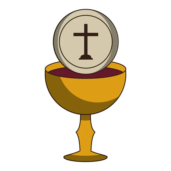 天主教圣杯与葡萄酒 — 图库矢量图片