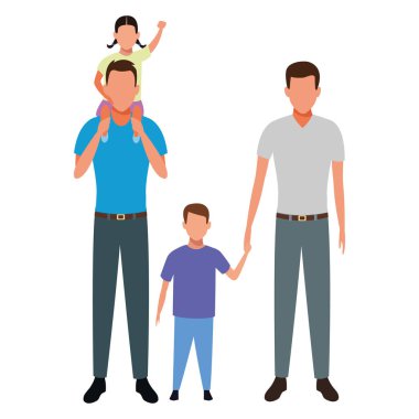 çocuk avatar çizgi film karakteri ile erkekler