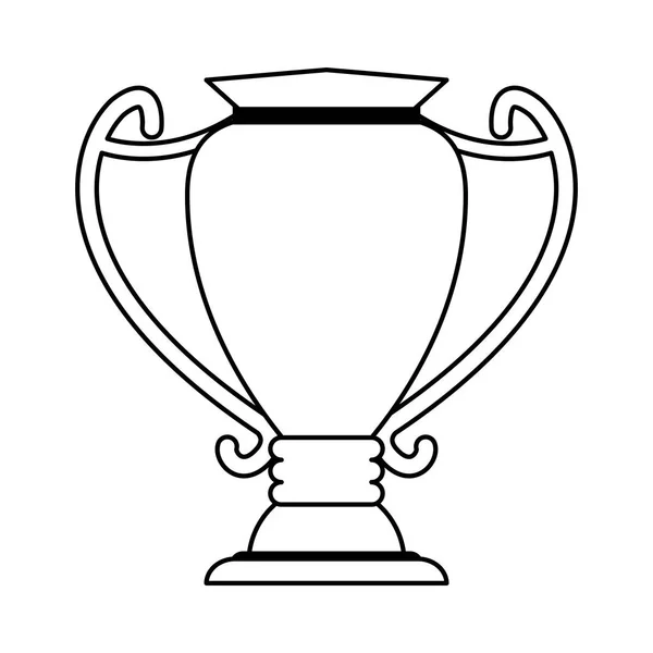 Campeonato deportivo de copa trofeo en blanco y negro — Archivo Imágenes Vectoriales