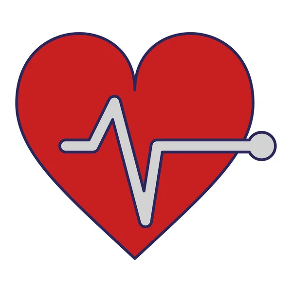 Cardiologie heartbeat symbool geïsoleerde blauwe lijnen — Stockvector