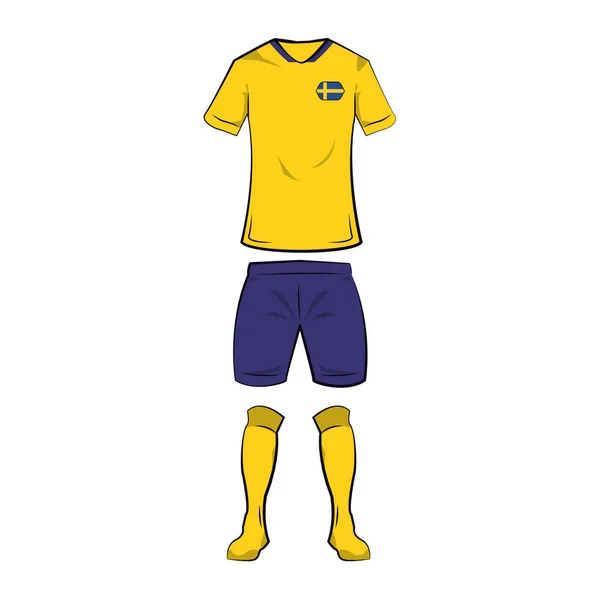 Suécia tshirt de futebol — Vetor de Stock