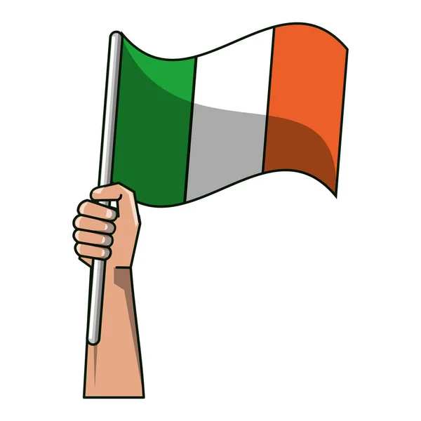 Hand Holding Irland flagga — Stock vektor