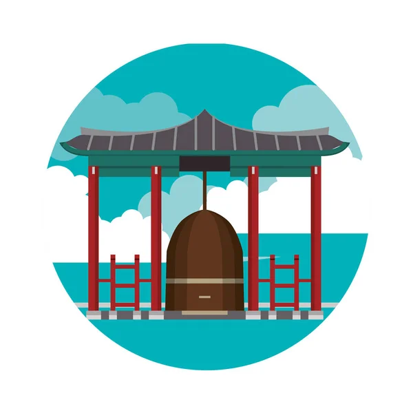 Aziatische tempel gebouw — Stockvector
