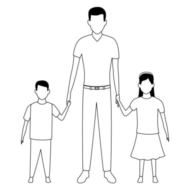 çocuklu adam siyah beyaz