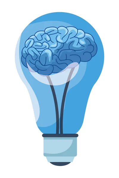 Cervello in una lampadina — Vettoriale Stock