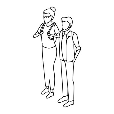 Sırt çantası ile Çift