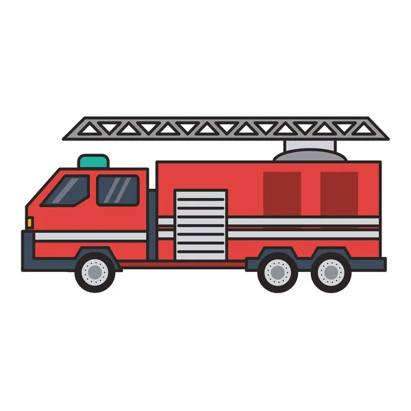 Vehículo de camión de bomberos aislado — Vector de stock