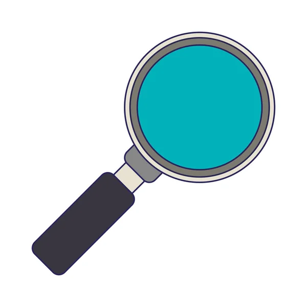 Zvětšovací sklo izolované symbol modré čáry — Stockový vektor