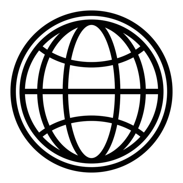 Símbolo de esfera global em preto e branco —  Vetores de Stock