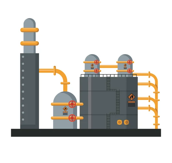 Usine de machines pétrolières — Image vectorielle