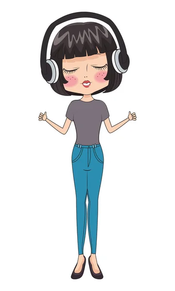 Chica de la moda de dibujos animados — Vector de stock