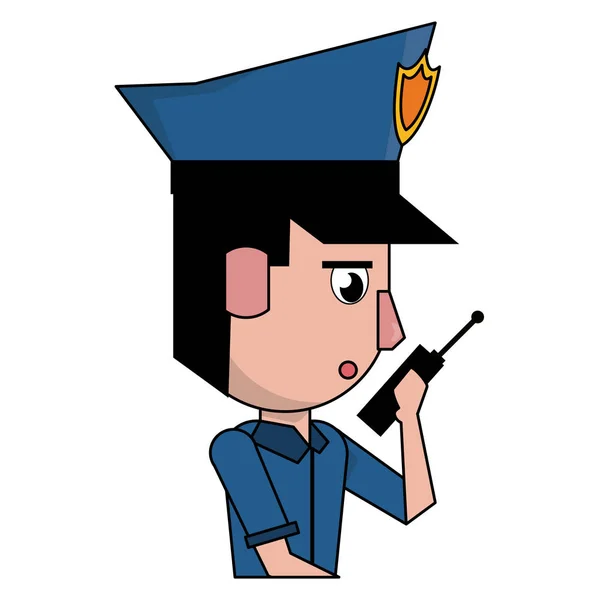 Αστυνομική προφίλ καρτούν πολύχρωμα — Διανυσματικό Αρχείο