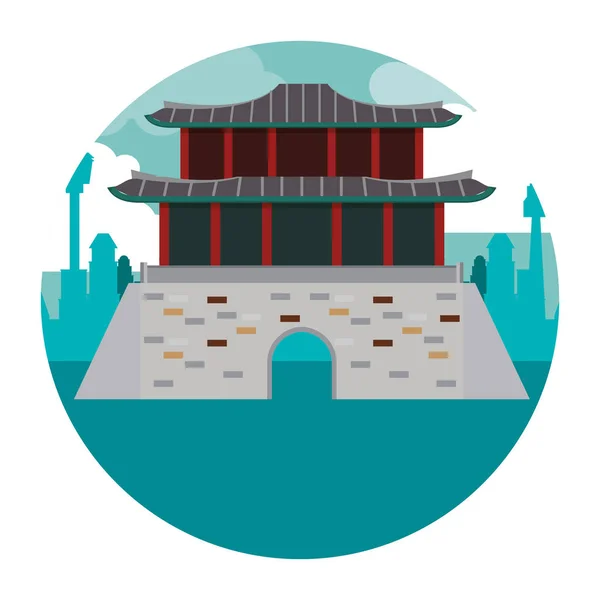 Aziatische tempel gebouw — Stockvector