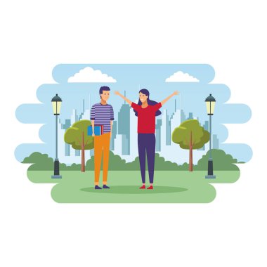 Arkadaşlar sahip eğlenceli karikatür