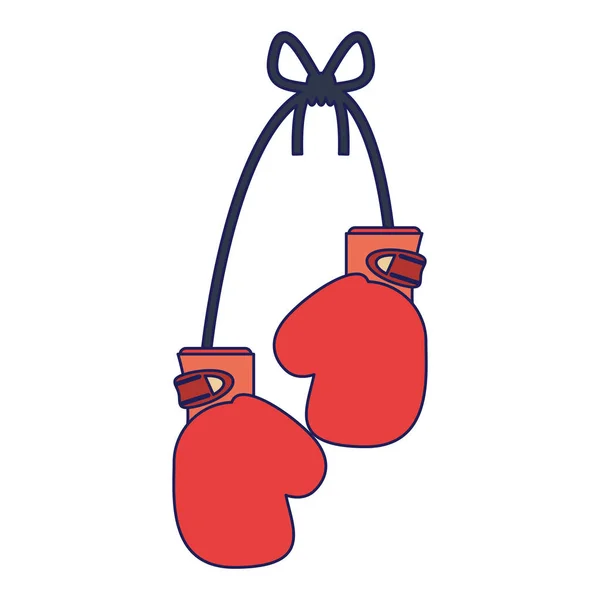 Boxing gloves cartoon isolated blue lines