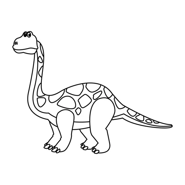 Brontosaure dinosaure dessin animé — Image vectorielle